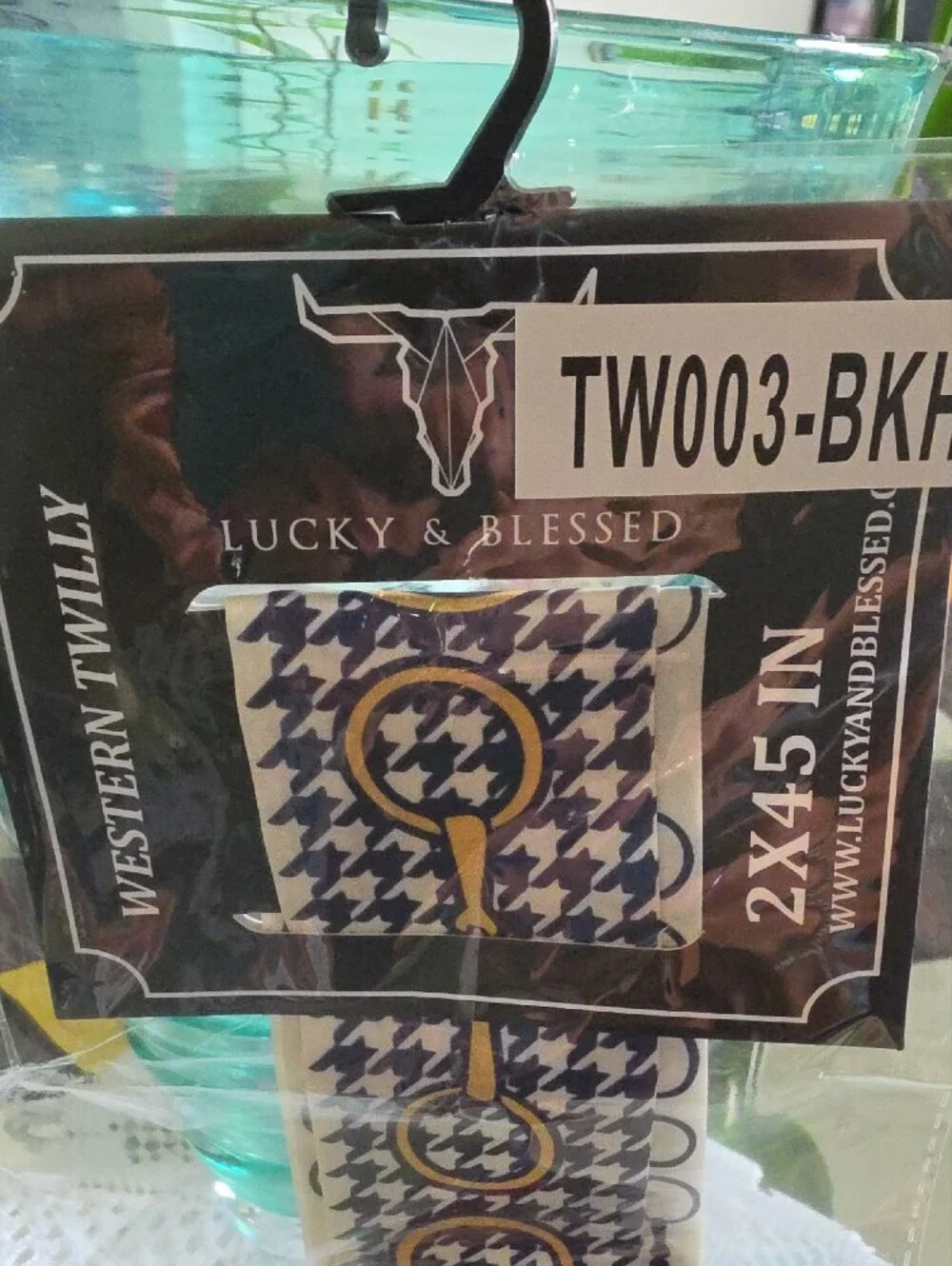 Lucky & Blessed Navy, White & Gold Horsebit WESTERN TWILLY